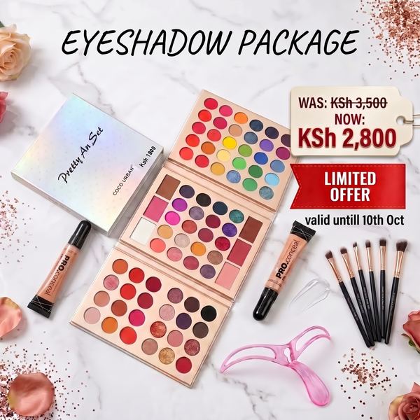 Eyeshadow Package — Coco Urban Multi-Palette + Brushes + Stencil